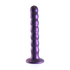 Beaded Silicone G-Spot Dildo - 6,5'' / 16,5 cm - Metallic Paars_
