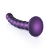 Beaded Silicone G-Spot Dildo - 6,5'' / 16,5 cm - Metallic Paars_