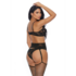 Lace Me Down - Bra, Garter Belt and Panty - XL_