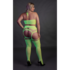 Twee Delige Set met Crop Top en Kousen - Plus Size - Neon Groen_