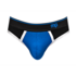 Panel Thong - S/M - Zwart/Blauw_