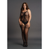 Visnet en Kant Suspender Bodystocking - Grote Maten_