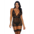 A Sheer Thing - Nightgown with Suspender Straps and Tights - S_