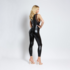 The Body Glaze - Wetlook Jumpsuit - S/M - Zwart_