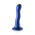 Ultra Zachte Siliconen Curve G-Spot Dildo - 7'' / 17 cm - Metallic Blauw_