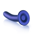 Zachte Silicone G-Spot Dildo - 7'' / 17 cm - Metallic Blauw_