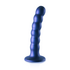 Beaded Silicone G-Spot Dildo - 5'' / 13 cm - Metallic Blauw_