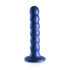 Beaded Silicone G-Spot Dildo - 5'' / 13 cm - Metallic Blauw_