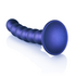 Beaded Silicone G-Spot Dildo - 5'' / 13 cm - Metallic Blauw_