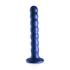 Beaded Silicone G-Spot Dildo - 6,5'' / 16,5 cm - Metallic Blauw_