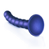 Beaded Silicone G-Spot Dildo - 6,5'' / 16,5 cm - Metallic Blauw_