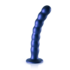Beaded Silicone G-Spot Dildo - 8'' / 20,5 cm - Metallic Blauw_