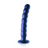 Beaded Silicone G-Spot Dildo - 8'' / 20,5 cm - Metallic Blauw_