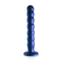 Beaded Silicone G-Spot Dildo - 8'' / 20,5 cm - Metallic Blauw_
