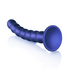 Beaded Silicone G-Spot Dildo - 8'' / 20,5 cm - Metallic Blauw_