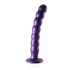 Gekralde Silicone G-Spot Dildo - 8'' / 20,5 cm - Metallic Paars_