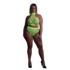 Turtle Neck en High Waist Slip - Plus Size - Neon Groen_