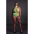 Turtle Neck en High Waist Slip - Plus Size - Neon Groen_