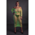 Langermige Crop Top en Lange Rok - Plus Size - Neon Groen_