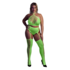Twee-delige set met crop top en kousen - Plus Size - Neon Groen_