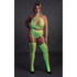 Twee-delige set met crop top en kousen - Plus Size - Neon Groen_