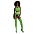 Twee-delige set met crop top en panty - One size - Neon groen_