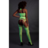 Twee-delige set met crop top en panty - One size - Neon groen_