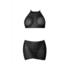 Polka Dot Mesh Halter en Rok Set - 2X - Zwart_