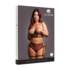 Twee delige set met onderwired open-cup bh en panty met gespen - Plus Size - Zwart_