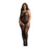 Visnet en Kant Suspender Bodystocking - Grote Maten_
