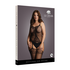 Visnet en Kant Suspender Bodystocking - Grote Maten_