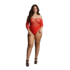 Crotchless Rhinestone Teddy - Plus Size_
