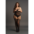 Suspenders Rhinestone Bodystocking - Plus Size_