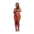 Glanzende Cut-Out Panty’s - Plus Size - Rood/Gouden Glitter_
