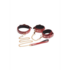 6-delige bordeaux bondage set met cuffs, halsband en riem_
