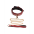 6-delige bordeaux bondage set met cuffs, halsband en riem_