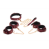 6-delige Velvet Burgundy Bondage Set met Cuffs, Collar en Belt_