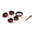 6-delige Velvet Burgundy Bondage Set met Cuffs, Collar en Belt_