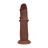 Dual Density Silicone Realistische Glijdende Huid Dildo - 7 / 18,5 cm - Bruin_