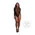 Roxy - Sexy Leopard Mesh Crotchless Bodysuit - One Size - Black_