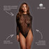 Roxy - Sexy Leopard Mesh Crotchless Bodysuit - One Size - Black_
