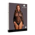 Roxy - Sexy Leopard Mesh Crotchless Bodysuit - Queen Size - Black_