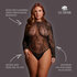 Roxy - Sexy Leopard Mesh Crotchless Bodysuit - Queen Size - Black_