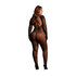 Roxy - Leopard Open Knit Cat Suit - Queen Size - Black_