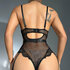 Doorzichtig Kant Cut-out Bodysuit met Halsketting - L/XL - Zwart_