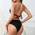 Kant Hoge Taille Twee Delige Halter Set - L/XL - Zwart_