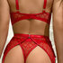 Diamantnet Drie Delige Lingerieset - L/XL - Rood_
