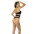 Halter Bodysuit - L - Nude/Zwart_