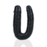 U Vormige Dubbele Dildo 5 / 12,7 cm - Zwart_