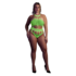 Body met Griekse Halslijn - Plus Size - Neon Groen_